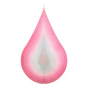 Silver pink drop wind spinner 30cm