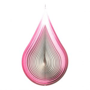 Silver pink drop wind spinner 30cm