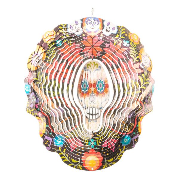 Mexican skull wind spinner 30cm