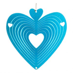 Blue heart wind spinner 15cm