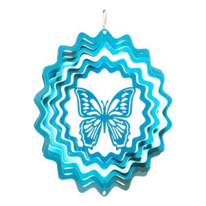 Blue butterfly wind spinner 15cm