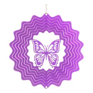 Purple butterfly wind spinner 15cm