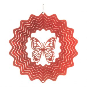 Red butterfly wind spinner 15cm